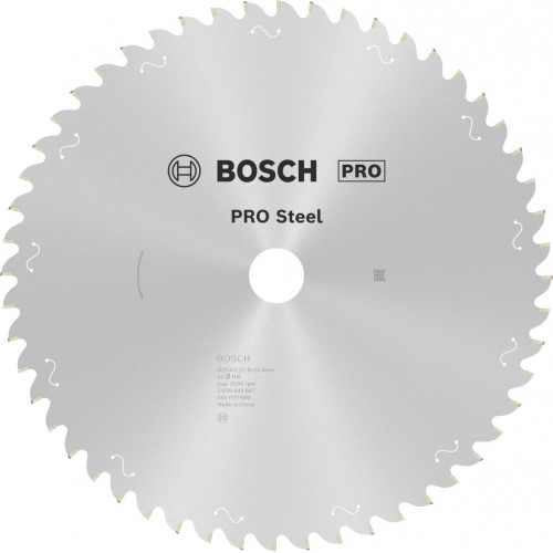 BOSCH Lame de scie circulaire PRO Steel, filaire, 254 x 2,2 x 25,4 mm, T52 2608844867