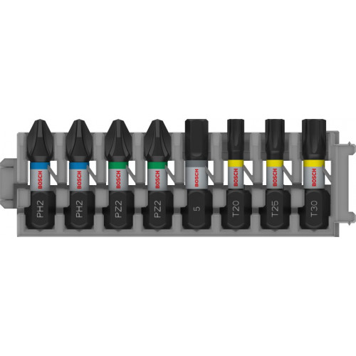 BOSCH Coffret d'embouts de vissage PRO Impact, PH2(x2)/PZ2(x2)/H5/T20/T25/T30, 25 mm,