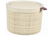 CURVER JUTE 2L Boite ronde avec couvercle 17 x 17 x 13 cm, beige 01903-885