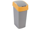 CURVER FLIP BIN 45L Poubelle 65,3 x 29,4 x 37,6 cm argenté/jaune 02172-535