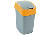 CURVER FLIP BIN 10L Poubelle 35 x 18,9 x 23,5 cm argenté/jaune 02170-535