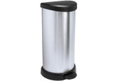 CURVER DECO BIN 40L Poubelle a pédale 30,9 x 34,9 x 69,7 cm argenté/noir 02150-582