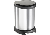 CURVER DECO BIN 5L Poubelle a pédale 24,6 x 27,7 x 21 cm argenté/noir 02160-599