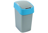 CURVER FLIP BIN 25L Poubelle 47 x 26 x 34 cm argenté/bleu 02171-734