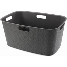 CURVER SOFTEX 45L Panier a linge 39,7 x 59,4 x 27,4 cm, gris foncé 00572-Z68