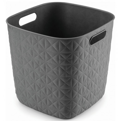 CURVER SOFTEX 15L Panier de rangement 27,9 x 27,9 x 26,9 cm, gris foncé 00573-Z68