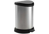 CURVER DECO BIN 15L Poubelle a pédale 30,3 x 26,8 x 44,8 cm argenté/noir 02120-582