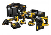 DeWALT DCK422P3T Pack de 4 outils DCD796+DCH273+DCF887+DCG405+3 x 5,0 Ah+DCB1104