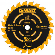 DeWALT DT1669 Lame de scie circulaire, 184 x 16 mm, 24 dents