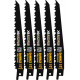 DeWALT DT99555 XR 230 mm 6TPI Lames de scie sabre 5 pieces