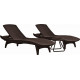 KETER PACIFIC Ensemble marron 2x chaise longue + 1x table basse 17201591