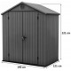 KETER DARWIN 6 x 4 Abri de jardin, 190 x 121 x 221 cm, gris 17210351