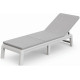 KETER MALLORCA Chaise longue avec coussin, 187,5 x 58 x 29 cm, blanc/gris 17213628