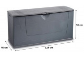 KIS KARISMA 200L Coffre de rangement 119x40x59cm gris foncé