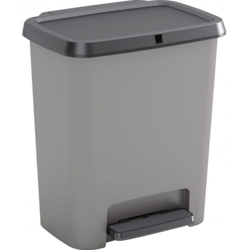 KIS COMPATTA RECYCLING 12+12L Poubelle a pédale 38 x 28 x 43 cm gris