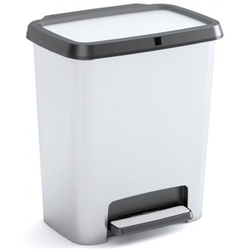 KIS COMPATTA RECYCLING 12+12L Poubelle a pédale 38 x 28 x 43 cm steel