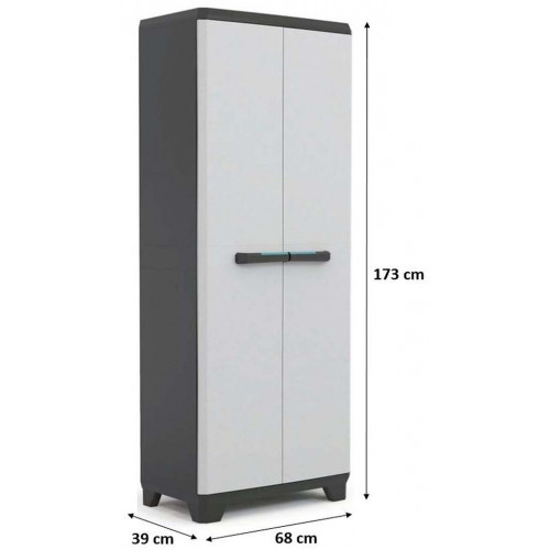 KIS LINEAR HAUTE Armoire de rangement 39x68x173cm gris/noir