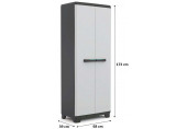 KIS LINEAR UTILITAIRE Armoire de rangement 39x68x173cm gris/noir