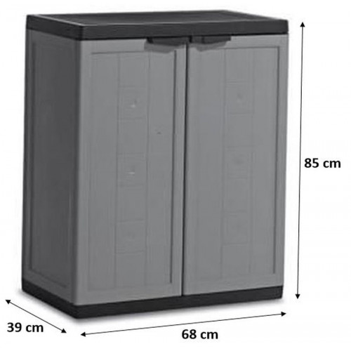 KIS JOLLY BASSE Armoire de rangement 68x39x85cm gris foncé