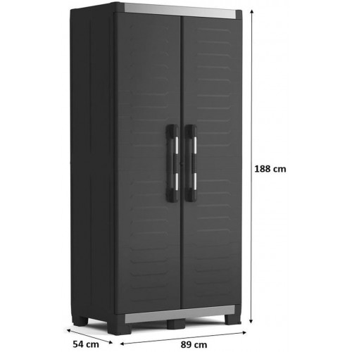 KIS XL GARAGE Armoire Haute de rangement 89x54x188cm noir