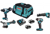 Makita DLX4157TX1 Set de machines (DDF486, DTD153, DJR187, DGA504, 2xBL1850B) Sac de trans