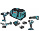 Makita DLX4157TX1 Set de machines (DDF486, DTD153, DJR187, DGA504, 2xBL1850B) Sac de trans