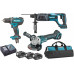 Makita DLX3078TX1 Ensemble de 3 machines DGA504+DHR241+DDF482 (3x5,0Ah+DC18RC)