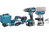 Makita DLX3116TJ Kit comco DHP485Z+DRT50Z+DKP180Z Li-ion LXT 18V (2xBL1850B+DC18RC+MAKPAC)