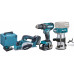 Makita DLX3116TJ Kit comco DHP485Z+DRT50Z+DKP180Z Li-ion LXT 18V (2xBL1850B+DC18RC+MAKPAC)