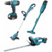 Makita DLX4093 Kit comco DHP453Z+DUR181Z+DCL180Z+DUH523Z Li-ion LXT 18V (2xBL1830B+DC18RC)