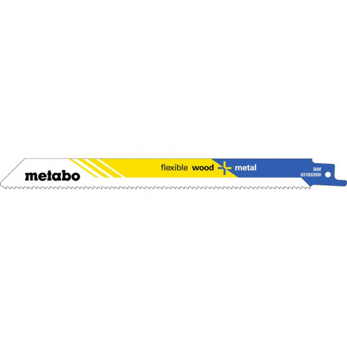 Metabo 5 lames de scie sabre « flexible wood + metal » 200 x 0,9 mm 631932000