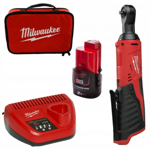 Milwaukee M12 IR-201B Clé a cliquet a batterie (1/4"/12V/1x2,0Ah) Sac 4933441725