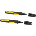 Stanley 0-47-312 FatMax Marqueur noir permanent a pointe fine, 2pcs