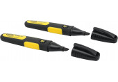 Stanley 0-47-314 FatMax Marqueur noir permanent pointe large biseautee, 2pcs