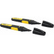 Stanley 0-47-314 FatMax Marqueur noir permanent pointe large biseautee, 2pcs