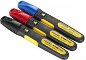 Stanley 0-47-315 FatMax Marqueur 3 couleurs pointe large biseautee, 3pcs