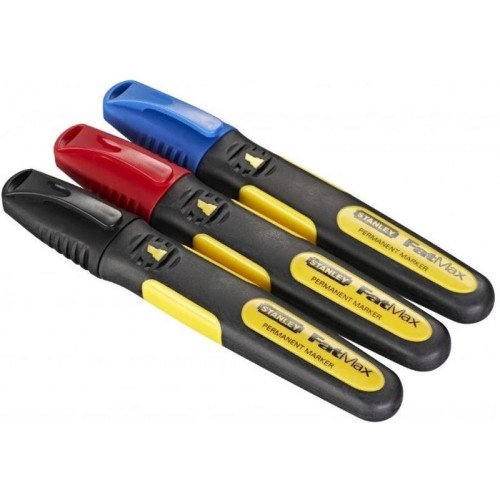 Stanley 0-47-315 FatMax Marqueur 3 couleurs pointe large biseautee, 3pcs