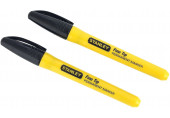 Stanley 0-47-316 Marqueur noir permanent, pointe fine, 2pcs