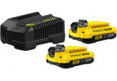 Stanley SFMCB12D2 FatMax Starter kit chargeur + 2 batteries V20 2x2,0Ah