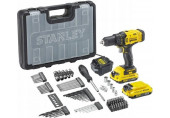 Stanley SFMCD700D2A-QW FatMax V20 Perceuse visseuse 18V avec 100 accessoires, coffret