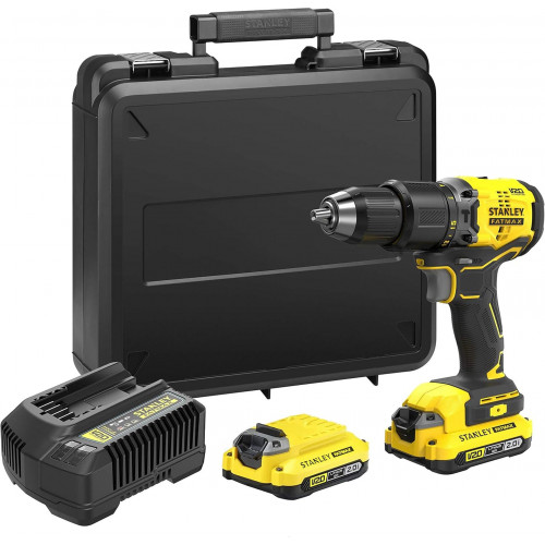 Stanley SFMCD715D2K-QW V20 Perceuse visseuse a percussion (60Nm/18V/2x2,0Ah), coffret