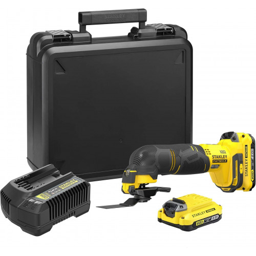 Stanley SFMCE500D2K V20 Outil oscillatoire (18V/2x2,0Ah), coffret