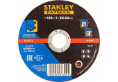 Stanley STA32637-QZ Disque aggloméré fin a tronçonner le métal 125 x 1,0 x 22,2 mm