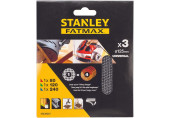 Stanley STA39267-XJ Assortiment de 3 abrasifs excentrique 125mm, 1xP80, 1xP120, 1xP240