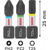 BOSCH Coffret d'embouts de vissage PRO Impact,PH2 (x5)/PZ2 (x5)/T20 (x5)/T25 (x5)/T30 (x5)