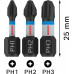 BOSCH Embout PRO PH Impact, PH1 x 25, PH2 x 25, PH3 x 25 mm, 3 pieces 2608522470