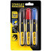 Stanley 0-47-315 FatMax Marqueur 3 couleurs pointe large biseautee, 3pcs